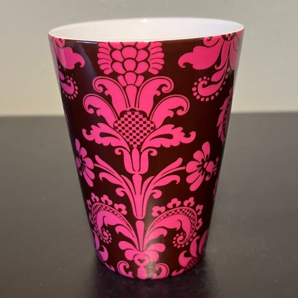 Könitz Germany Porcelain Damask Floral Motif in Mauve Pink & Dark Brown Mug Cup - Picture 4 of 9